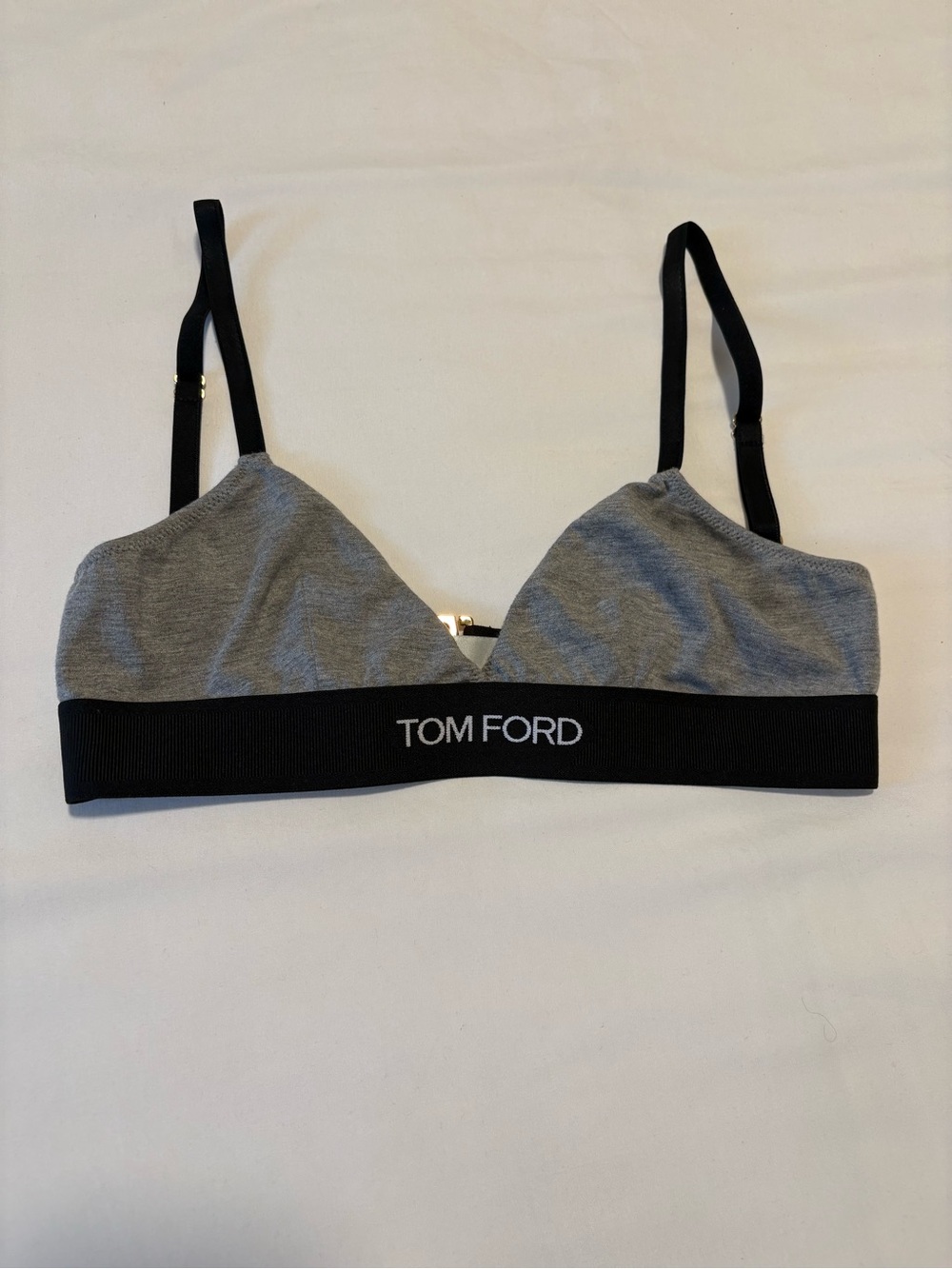 Tom Ford Grey & Black Logo Bralette